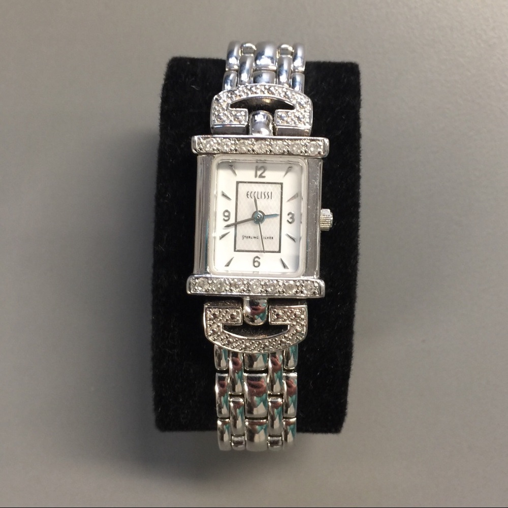 Ecclissi Sterling Silver Watch w/ Square Face